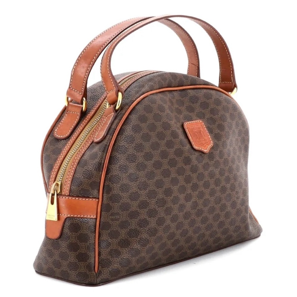 Elegant Brown Patterned Satchel - image 1